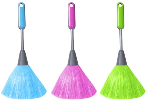 3 piezas de pincel de microfibra con asa, cepillo de polvo de espacio, cepillo de teclado reutilizable, tres colores, adecuado para limpiar ventanas, pantallas, ventiladores, etc.