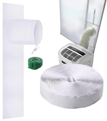 Zwxqe Kit de sellado de puerta corredera, cubierta de ventilación ajustable para aire acondicionado y secadora, diseño de cordón resistente a la intemperie, fácil instalación para manguera de escape