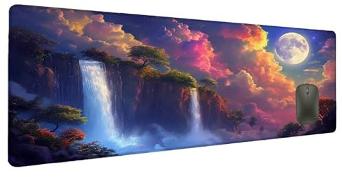 Alfombrilla Ratón XXL 1200x600mm Paisaje Alfombrilla Gaming Caer, Mouse Pad Tapete Escritorio Accesorios Gaming, Almohadilla Raton Resistente al Agua Mouse Pad Gaming Antideslizante Jugadores I-9