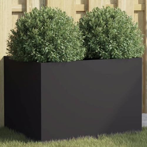 Fasba Hochbeet Gartenbeet Pflanzbeet Frühbeet Pflanzkübel Pflanzkasten Blumenkübel Gemüsebeet Blumenkasten Schwarz 62x47x46 cm Stahl