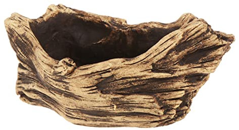 Hemobllo Pot de Fleurs Étanche et Résistant la Décoloration en Ciment Créatif Forme de Souche en Grain de Bois pour Plantes Succulentes en Décoration Intérieure