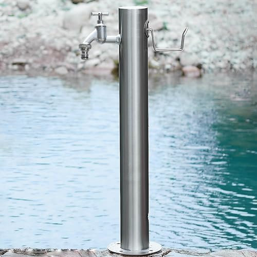Fontaine Exterieure de Jardin, Pompe à Eau for Jardin, Colonne D'eau de Jardin Verticale en Acier Inoxydable 304，Irrigation/Lavage du Jardin(86cm/33in kit B)