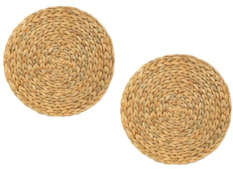 Sosoport Manteles Individuales Protección Calor de Hierba de Calabaza Tejidos a Mano Paquete de 2 Piezas para Tetera y Platos Decoración para Mesa de Comedor