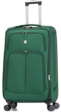 ATX Luggage Large Suitcase Expandable Soft Shell Durable Lightweight Hold Check in Trolley Case with 4 Dual Spinner Wheels and Built-in 3 Digit Combination Lock (Green, 109Liters)