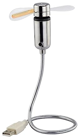 UKCOCO Ventilateur USB Flexible Mini Portable avec Col de Cygne PVC Ventilateur de Bureau à LED Rouge pour PC Ordinateur Portable et Tablette