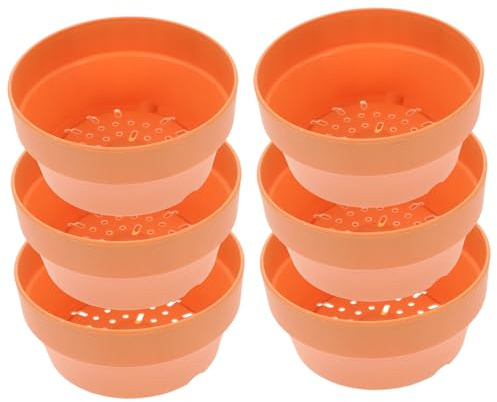 ROMISBABA Set 6 Vasi in Plastica Per Piante Grasse, Vasi Da Giardino e Interno Fori Di Drenaggio, Contenitori Profondi Piccoli Per Balcone e Fioriera Decorativa