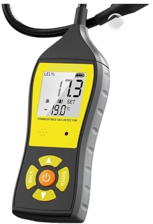 Detector de Fugas de Gas Combustible Probador de concentración Alarma de Fuga de Gas for metano, Gas Natural, GNL, GLP, concentración en Tiempo Real Amplias Aplicaciones