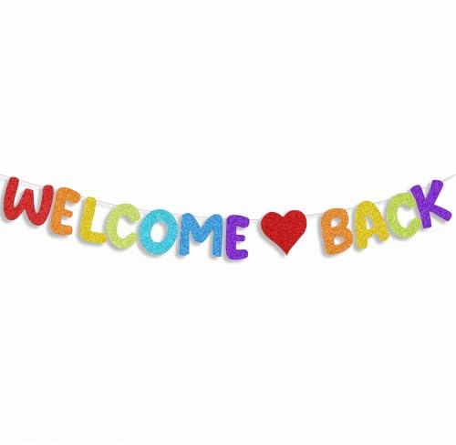 Welcome Back Girlande Willkommen Zurück Banner für Einschulung Familie Deko