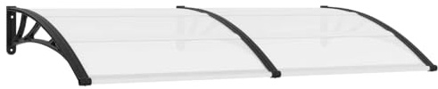 GHVBNMF Marquesina para puerta de 200 x 100 cm, con placas de policarbonato transparente y soporte ABS, protección contra la lluvia para ventanas de entrada de casa y entradas de negocios