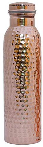 Wasserflasche aus reinem Kupfer, für ayurvedische Gesundheit, fugenfrei, auslaufsicher, von HealthGoodsEU