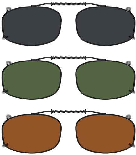 Eyekepper Clip-On Sonnenbrille Aufsatz polarisiert 52x32mm 3er Pack | Polarisierte Sonnenschutz-Aufsätze – Kompakte Größe 52x32mm – Für Herren und Damen – Einfach aufklipsen ohne Werkzeug