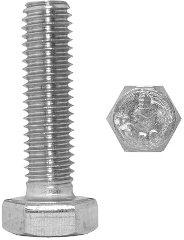Sechskantschrauben M16 X 100 DIN 933 Edelstahl A2 (10 Stück) - V2A Maschinenschrauben mit Gewinde bis Kopf
