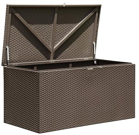 Arrow 4' x 2' x 2' Spacemaker Espresso 134 Gallon Hot-Dipped Galvanized Steel Storage Deck Box