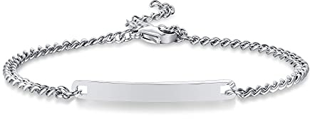 Vnox Incisione Personalizzata Coppia Bracciali Bracciali Sorella Bracciali Famiglia Regalo San Valentino
