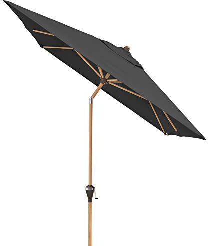 Doppler Alu Wood – Rechteckiger Sonnenschirm für Balkon und Terrasse – Edle Holzoptik – 300x200 cm – Anthrazit