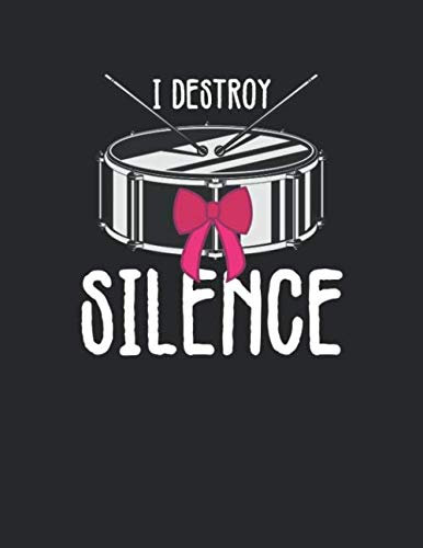 Notenheft: Das Notenbuch für alle Schlagzeuger ♦ über 100 blanko Seiten im A4 Format zum niederschreiben deiner besten Songs und Lieder ♦ Motiv: I destroy silence 12