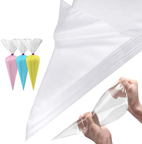 Piping Bags 100 Pcs 14 Disposable Pastry Bags, Heavy-Duty Anti-Burst Icing Bags for Cake Decorating, Cupcakes, Cookies, Macarons, Chocolate. Works with Wilton Tips & Couplers, Leak-Proof PE Material