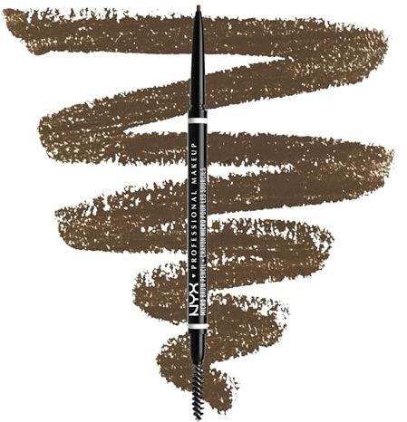 NYX Professional Makeup Micro Brow Pencil, Dual Ended with Mechanical Brow Pencil and Spoolie Brush, Pack of 2, Shade: Ash Brown