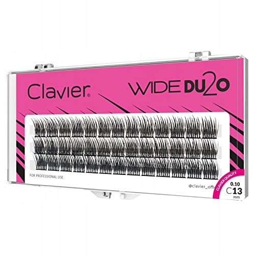Clavier Cils artificiels en faux buffle WIDE Du2o | Cils dans un seul pli | Différentes longueurs de 8 à 14 mm | Ultra volume pour un look parfait (13 mm)