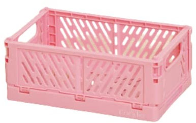 Craftelier - Boîte pliable pour l'organisation et le stockage de matériaux | Design empilable | Taille S | Couleur rose - Dimensions de la boîte ouverte : 15 x 9,5 x 5,7 cm