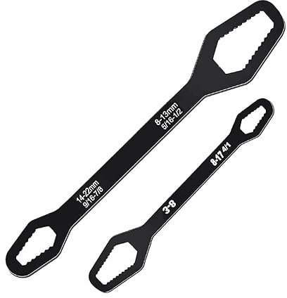 Universal-Torx-Schlüssel Set, 2 Stück Universal Maulschlüssel, 3-24mm (1/8-15/16in) Doppelseitige Selbstspannende Verstellbare Schraubenschlüssel, Chrom-Vanadium-Stahl Universal-Drehmomentschlüssel
