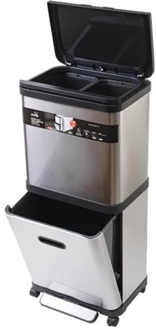 Cubo De Basura Contenedor doble de cocina de 8 galones con ruedas. Contenedor De Clasificación Para Reciclaje Con Cubo Interior Extraíble. Bote de basura con pedal ultrafino (Color : A2, Size : 30L