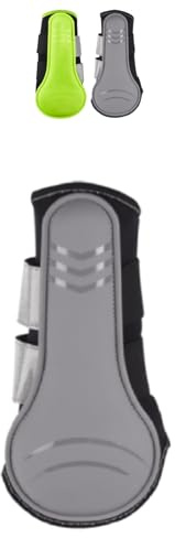 Marengos - Reflex Gamaschen für Pferde (2er Set) | Reflektierende Pferdegamaschen | Dressurgamaschen & Geländegamaschen | Weiches Innenmaterial | Pferdebeinschutz in Silbergrau | Größe M