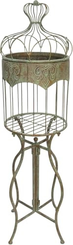 FRANK FLECHTWAREN Dekokäfig Vogelhaus, Metall, abnehmbare Krone Maße: Ø 33 x 110 cm, einfache Selbstmontage