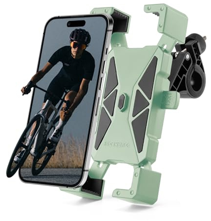 ROCKBROS Support Téléphone Universel pour Vélo et Moto avec Montage Rapide 1S et Rotation 360°, Compatible Smartphones 4,5 à 7,2 Pouces