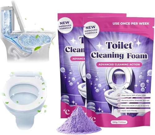 FizzClean - Espuma limpiadora de inodoro Fizz Clean, espuma Insta-Action FizzClean para inodoro limpio y brillante sin esfuerzo, elimina las manchas en 20 minutos, limpieza sin fregar (1)