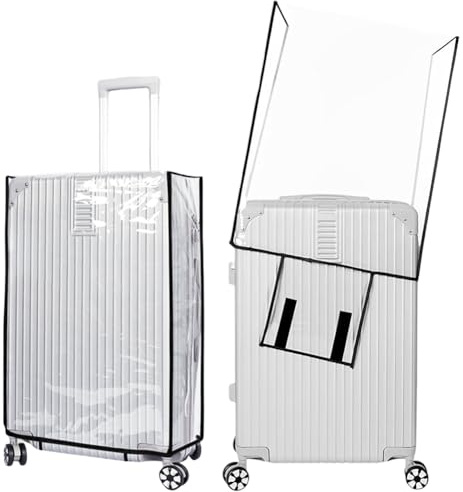 SOFPLATE Funda para maleta de 22 pulgadas Funda protectora para equipaje de viaje 16,34 x 9,84 x 19,29 pulgadas PVC negro impermeable transparente grueso Funda protectora completa Accesorios para male
