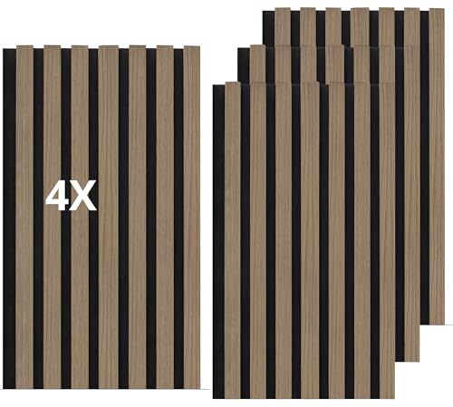 Juego de 4 paneles de pared con efecto de láminas para revestimiento de pared, techo de polímero, plástico, interior y exterior, 30 x 240 cm, encastre lateral, recortables, rígidos, decorativos