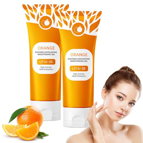 atnayo Orange Exfoliating Gel, 2 Pcs Peeling Cleanser Gel for Face,body