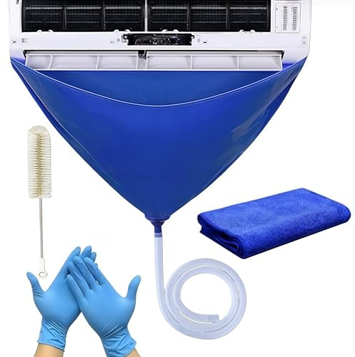 Bolsa de limpieza para aire acondicionado, kit de limpieza de aire acondicionado de 1 m, funda protectora para limpiar las unidades interiores de aire acondicionado, cubierta de limpieza de polvo con