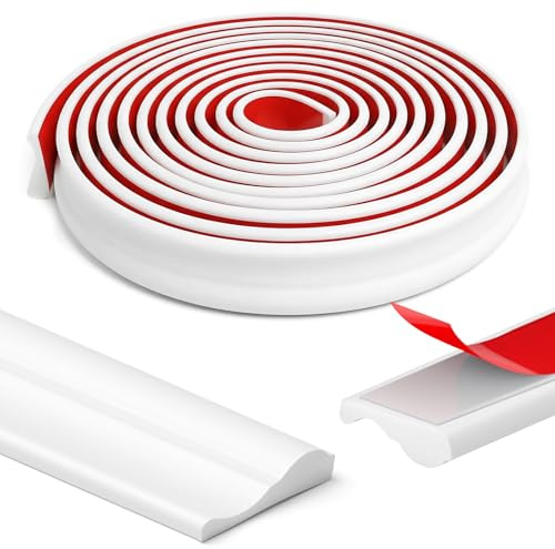 XLTBOMS 7m x 23mm Molduras Pared Adhesivas, Moldura Adhesiva Blanco TPE | Molduras Decorativas Pared, Molduras de Pared Autoadhesivas, para Decoración DIY, Protección de Pared, Bordes de Armarios