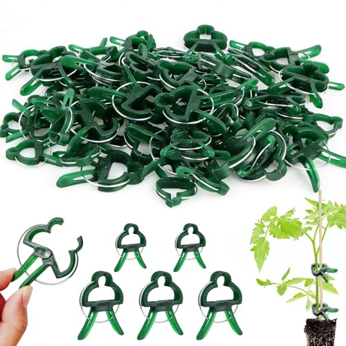 80 Stück Pflanzenclips für Tomaten & Gurken, Stabile Tomatenclips mit Metallfeder, Pflanzenhalter für Rankpflanzen, Tomatenhalter Pflanzen Clips für Gewächshaus, Garten & Gemüsebeet(30Große+50Kleine)