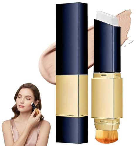 IWIDYA Fond de teint blanc 2 en 1,Crème Couvrante En Stick - fond de teint stick hydratant léger,correcteur double tête avec pinceau, couvre efficacement les imperfections (natural）(B)