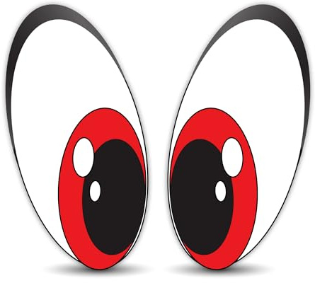 SkinoEu® 2 x Autocollants Stickers Vinyle Paire Yeux Rouge Casque Eyes Voiture Camion Fenêtre Porte Auto Moto Vélo Tuning B 75