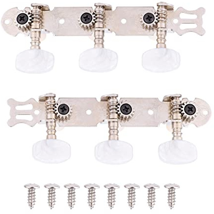 Gitarren-Stimmwirbel, White Pearl Square Design, Stimmschlüssel für Gitarren-Saiten, Precision Mechanik, mit runder Kante, für Musiker, Gitarristen, professionelle und private Verwendung
