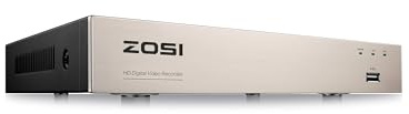 ZOSI Grabadora de video DVR independiente de seguridad 4 en 1 Full 1080P Hd H.265+ de 8 canales para vigilancia doméstica, sistema de cámara de seguridad, detección de movimiento, control remoto