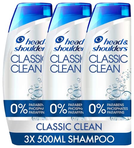 Head & Shoulders Classic Clean Anti-Schuppen Shampoo-Set, Schuppen-Kopfhaut-Behandlung, 3 x 500 ml, klinisch bewährte Tiefenreinigung