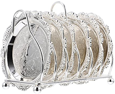 NUOBESTY 1 Set Metal Serving Dish with Storage Rack Snack Platter with Drying Rack Silver Fruit Tray Dinner Plate Tableware Organizer Holder for Home Wedding Party Silver