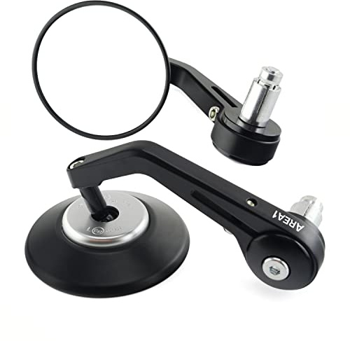Area1 universal Motorrad Lenkerendenspiegel Rückspiegel Paar e-geprüft kompatibel mit Duke SMC/R MT07 MT09 MT125 Z900 Z650 Z500 Z125 CMX CB500 GSXS GSF Bandit