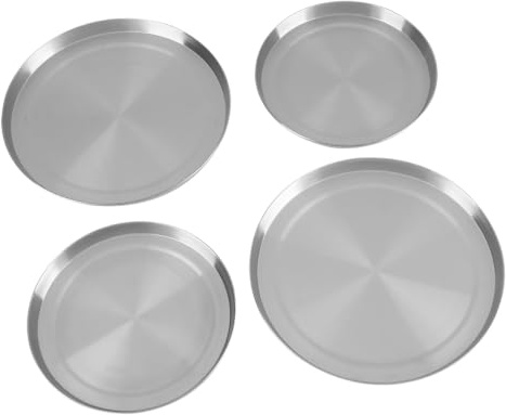Couvercles de Brûleur pour Cuisinière Électrique - Ensemble de 4 en Acier Inoxydable, Protecteur de Plaque de Cuisson Rond
