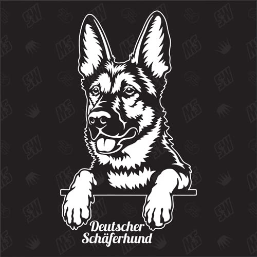 Deutscher Schäferhund Version 8 - Sticker, Aufkleber, Hundeaufkleber, Autoaufkleber, Hund, Auto, Hunderassen, Mischling, Mix, Tiere, Haustier (AUCH MIT Wunschname MÖGLICH)