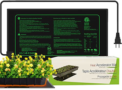 Kokopro - Tappetino termico impermeabile resistente per piante, termoisolante idroponico caldo, 25,4 x 52,7 cm, standard MET
