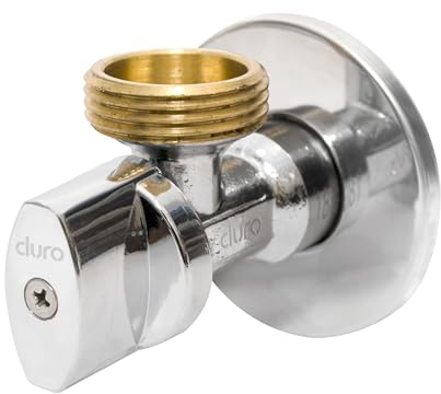 DURO Eckventil SMART, 1/2 auf 3/4 Zoll Eckregulierventil für Kalt- und Warmwasserleitungen, Verchromt, mit 1/4 Umdrehungs-Schließventil zum Schnellen Öffnen und Schließen des Ventils