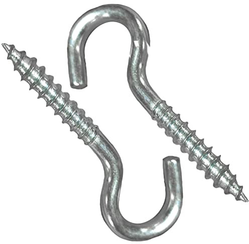 LLB Screw in Hooks Large Heavy Duty Cup Hooks Screw in Hooks Plain Ceiling Cup for Hanging Lights Eye Big Size: 8mm x 80mm (0.32 x 3.15) M8 Pack of 2pcs