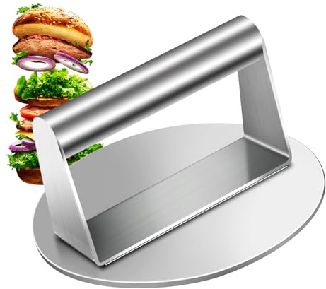 Ricpwit Smash Burger Press, 15 cm rund hamburgarpress, uppgradera hamburgarpress med premium rostfritt stål hamburger smasher för grillmatlagning
