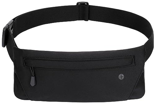JasGood Laufgürtel für Handy Bauchtasche Hüfttasche Elastischer Lauftasche für Damen und Herren Gürteltasche Brusttasche zum Laufen Joggen Fitness Sport,Schwarz